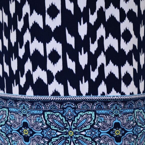 AB STUDIO Sleeveless Shift Dress Blue/White Size 8 - Picture 4 of 7